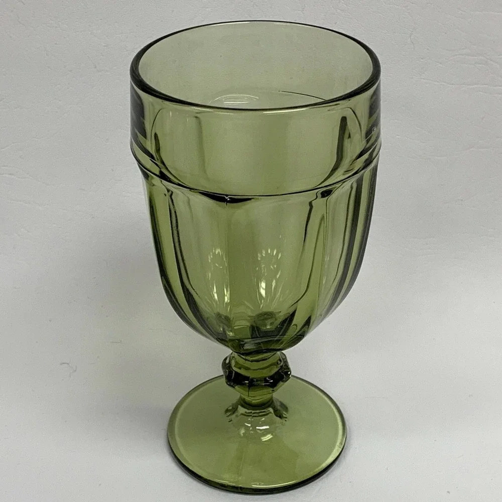 Libbey‎ Gilbraltar Duratuff Ice Tea Glass Goblet Olive Green